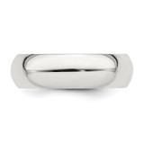 Sterling Silver Rhodium-plated 6mm Comfort Fit Size 9 Band