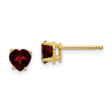 14k 5mm Heart Garnet Earrings - XE-73BC43F8-6710