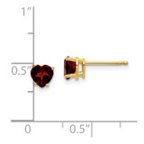 14k 5mm Heart Garnet Earrings - XE-73BC43F8-6710