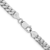 Sterling Silver Rhodium-plated 6mm Domed w/ Side D/C Curb Chain - QR-80813DE4-6936