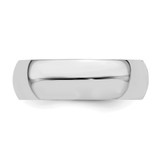 Sterling Silver Rhodium-plated 6mm Half-Round Size 5 Band
