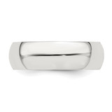 Sterling Silver Rhodium-plated 6mm Half-Round Size 5.5 Band