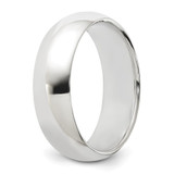 Sterling Silver Rhodium-plated 6mm Half-Round Size 7 Band