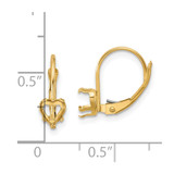 14k 5mm Heart Leverback Earring Mounting