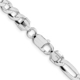 Sterling Silver Rhodium-plated 7.0mm Lightweight Flat Figaro Chain - QM-07C99C8D-6366