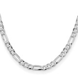 Sterling Silver Rhodium-plated 7.0mm Lightweight Flat Figaro Chain - QM-9EEAB8E6-1568