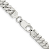 Sterling Silver Rhodium-plated 7.0mm Polished Domed Curb Chain - QD-12C2F6DB-5913