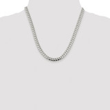 Sterling Silver Rhodium-plated 7.0mm Polished Domed Curb Chain - QD-145E9B36-8601