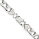 Sterling Silver Rhodium-plated 7.2mm D/C Square Curb Chain - QF-B5F80B0C-2311