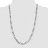 Sterling Silver Rhodium-plated 7.2mm D/C Square Curb Chain - QF-B5F80B0C-2311