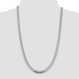 Sterling Silver Rhodium-plated 7.35mm Domed w/ Side D/C Curb Chain - QR-F42A9382-9886