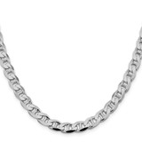 Sterling Silver Rhodium-plated 7.4mm D/C Flat Anchor Curb Chain - QF-B65EEF8F-4143
