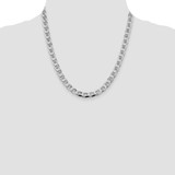 Sterling Silver Rhodium-plated 7.4mm D/C Flat Anchor Curb Chain - QF-B65EEF8F-4143