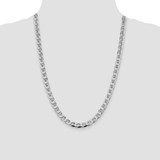 Sterling Silver Rhodium-plated 7.4mm D/C Flat Anchor Curb Chain - QF-F4946497-1969