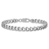Sterling Silver Rhodium-plated 7.5mm Curb Chain - QC-374B08B9-5841