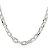 Sterling Silver Rhodium-plated 7.5mm Diamond-cut Long Link Cable Chain - QA-FA9A8C65-9127