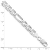 Sterling Silver Rhodium-plated 7.5mm Figaro Anchor Chain - QA-CD470B1D-4228