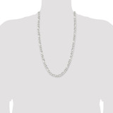 Sterling Silver Rhodium-plated 7.5mm Figaro Chain - QF-05A41C52-1911