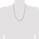 Sterling Silver Rhodium-plated 7.5mm Figaro Chain - QF-EEF9492C-1195
