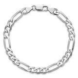 Sterling Silver Rhodium-plated 7.5mm Figaro Chain - QF-F49A241C-2169