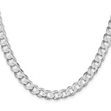 Sterling Silver Rhodium-plated 7.5mm Flat Curb Chain - QL-418E3714-7205