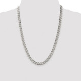 Sterling Silver Rhodium-plated 7.5mm Pav‚ Curb Chain - QC-AE03C38B-4679