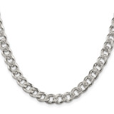 Sterling Silver Rhodium-plated 7.5mm Pav‚ Curb Chain - QC-B4CA5D57-1212