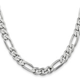 Sterling Silver Rhodium-plated 7.75mm Figaro Chain - QF-A0C627B5-3539