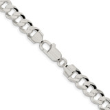Sterling Silver Rhodium-plated 7.8mm Concave Beveled Curb Chain - QC-E96E69A8-3848