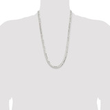 Sterling Silver Rhodium-plated 7.8mm Concave Beveled Curb Chain - QC-E96E69A8-3848