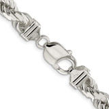 Sterling Silver Rhodium-plated 7.8mm Diamond-cut Rope Chain - QD-CF057DAC-4634