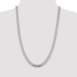 Sterling Silver Rhodium-plated 7.8mm Polished Domed Curb Chain - QD-5277E661-4512