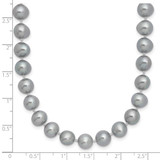 Sterling Silver Rhodium-plated 7-8mm Grey Near-Round Freshwater Cultured Pearl 20 inch Necklace