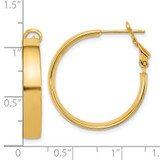 14k 5mm Polished Flat Tube Omega Back Hoop Earrings