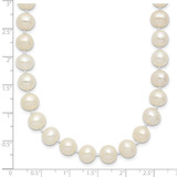 Sterling Silver Rhodium-plated 7-8mm White Near-Round Freshwater Cultured Pearl 16 inch Necklace