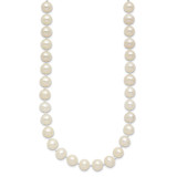 Sterling Silver Rhodium-plated 7-8mm White Near-Round Freshwater Cultured Pearl 28 inch Necklace