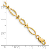 14k 5mm Religious Ichthus (Fish) 7 inch Bracelet