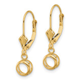 14k 5mm Round Leverback Earring Mountings