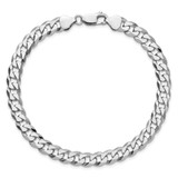Sterling Silver Rhodium-plated 7mm Beveled Curb Chain - QF-2BDFE5A1-9290
