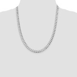 Sterling Silver Rhodium-plated 7mm Beveled Curb Chain - QF-38E328ED-6688