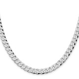 Sterling Silver Rhodium-plated 7mm Beveled Curb Chain - QF-8E2CE03C-2954