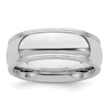 Sterling Silver Rhodium-plated 7mm Comfort Fit Milgrain Size 12 Band