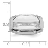 Sterling Silver Rhodium-plated 7mm Comfort Fit Milgrain Size 9 Band