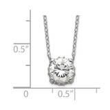 Sterling Silver Rhodium-plated 7mm CZ Necklace