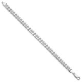 Sterling Silver Rhodium-plated 7mm Domed w/ Side D/C Curb Chain - QR-89E28FE3-8168