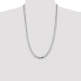 Sterling Silver Rhodium-plated 7mm Domed w/ Side D/C Curb Chain - QR-AE67F147-6688