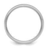 Sterling Silver Rhodium-plated 7mm Half Round Milgrain Size 5 Band
