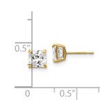 14k 5mm Square CZ Post Earrings
