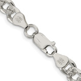 Sterling Silver Rhodium-plated 7mm Pav‚ Curb Chain - QC-63F8F6EA-7853