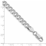 Sterling Silver Rhodium-plated 7mm Pav‚ Curb Chain - QC-70CC0D9B-4673